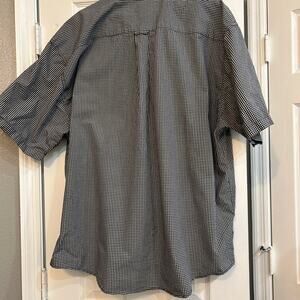 Eddie Bauer Men’s XXL Gingham Check Short Sleeve Button Down Shirt Black White